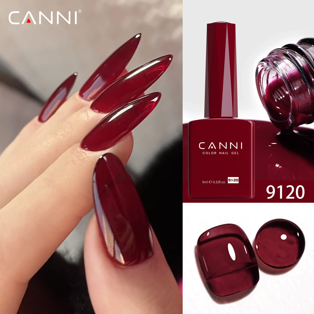 Nail Art One Piece - CANNI Gel-Nagellack, kristallklar, rot, blutrot, HEMA-FREI,