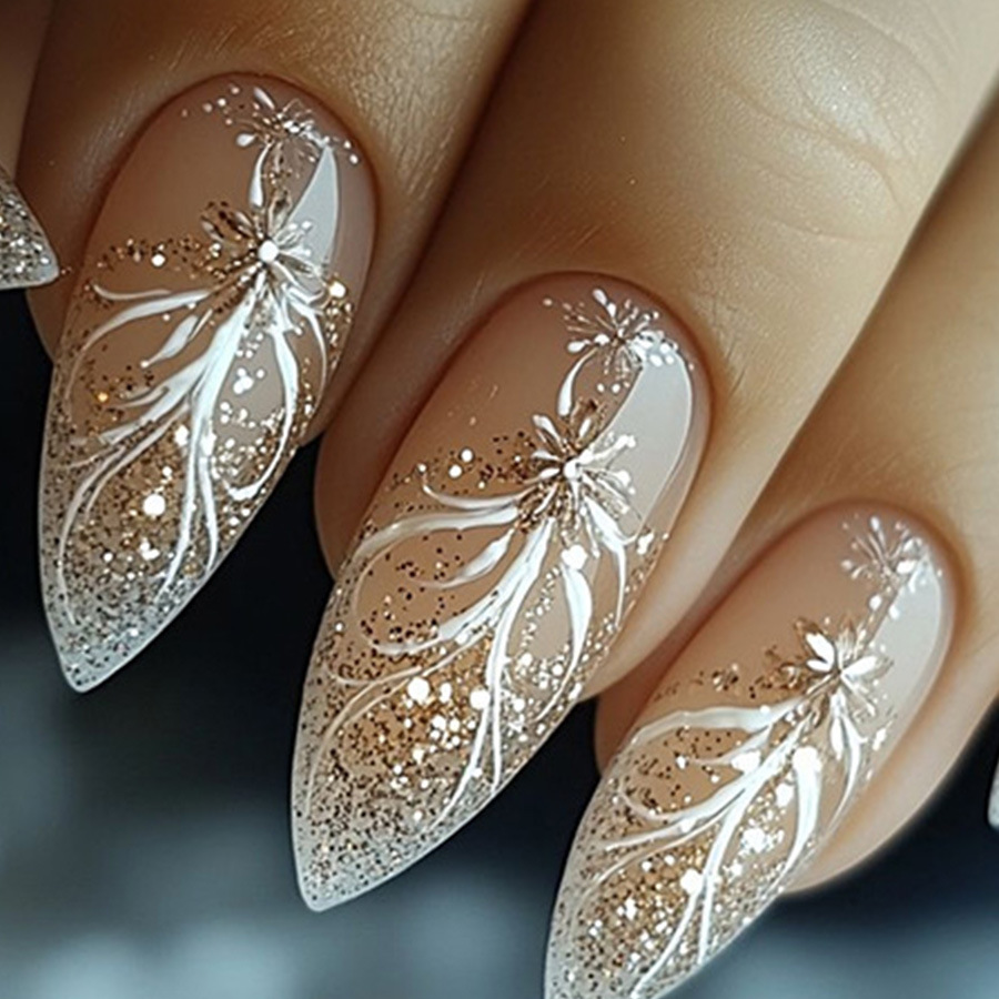 Nail Art Aesthetic - 24 Stück/Set kurze mittelgroße künstliche Nägel