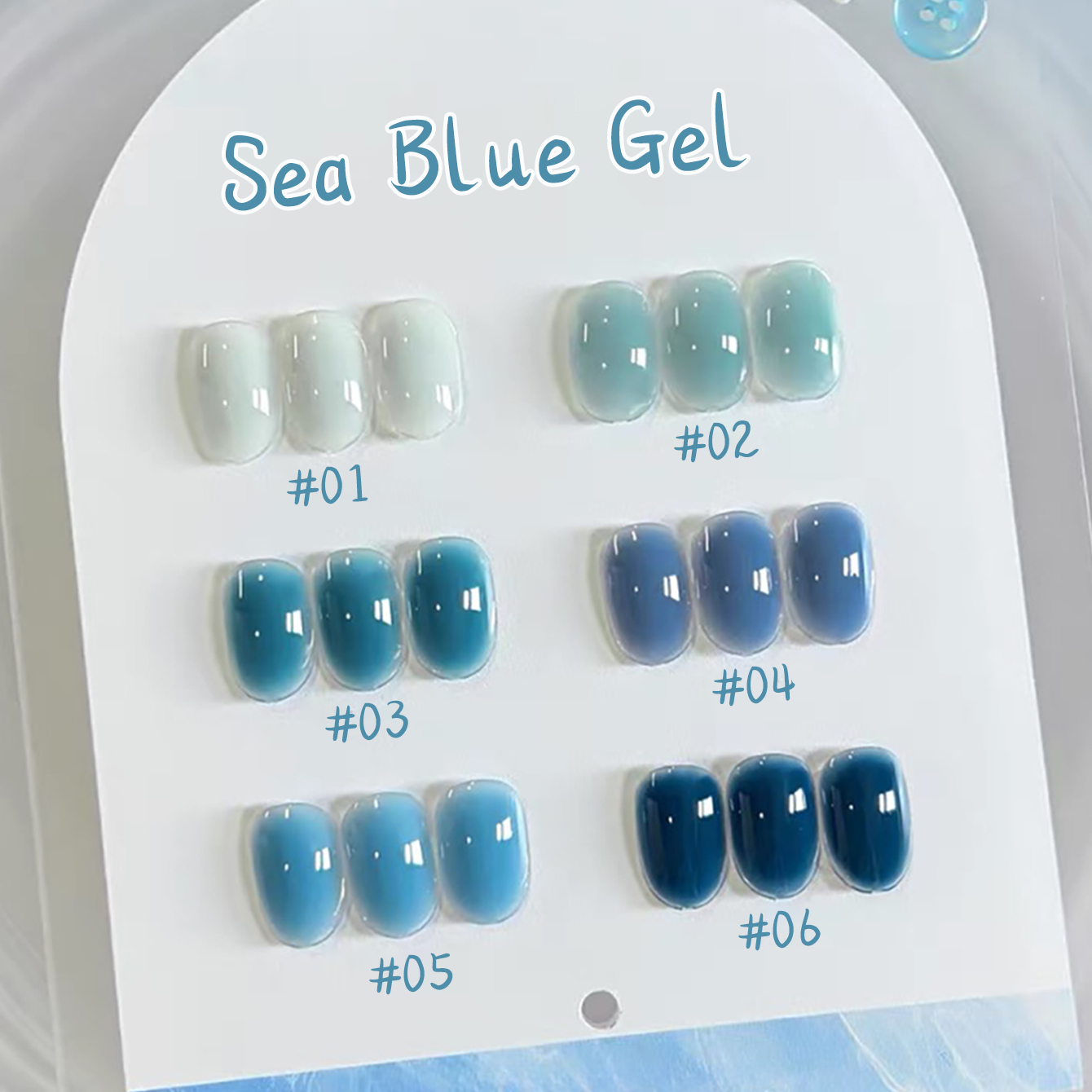Nail Art Ice Blue - 1-10 Stück WS Ice Transparent Blue
