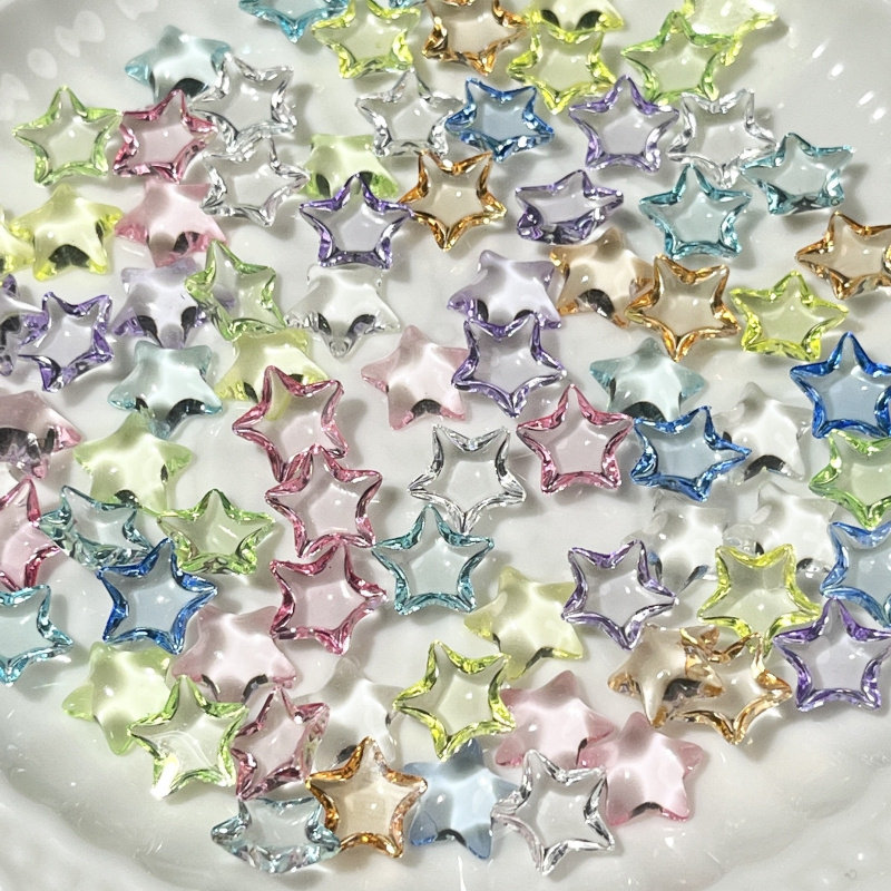 Nail Art Lotso - 50 Stück Fünfzackige Stern-Nagelcharms aus Harz,