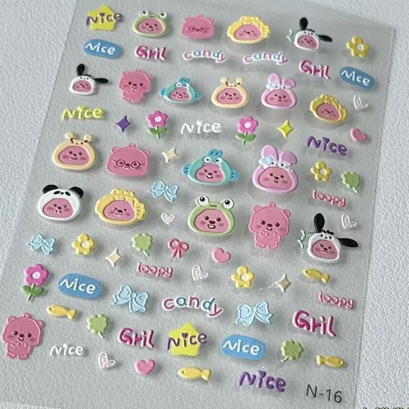 Loopy 3D-Prägeaufkleber, trans – Nail Art Design Bewertung und Preis