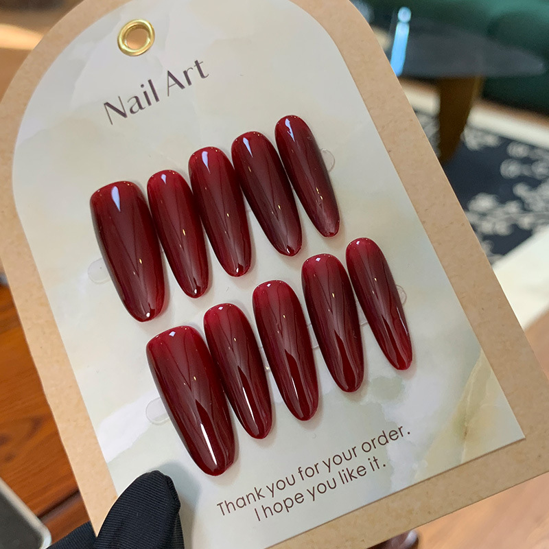 10 Stück Weinrote Lange Ovale  – Nail Art Red Wine Bewertung und Preis