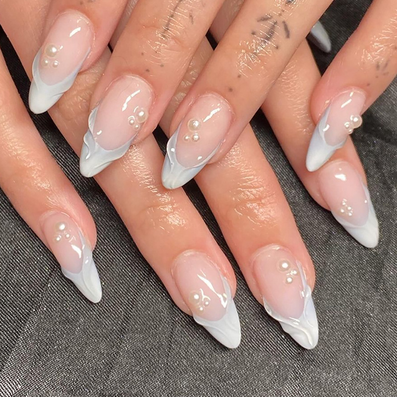 24 Stück einfache grüne franzö – Nail Art Aesthetic Bewertung und Preis