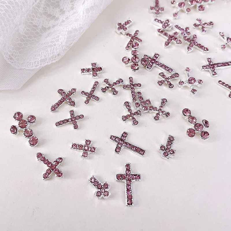 10PCS Punk Sparkle Rosa Diaman – Nail Art Lotso Bewertung und Preis