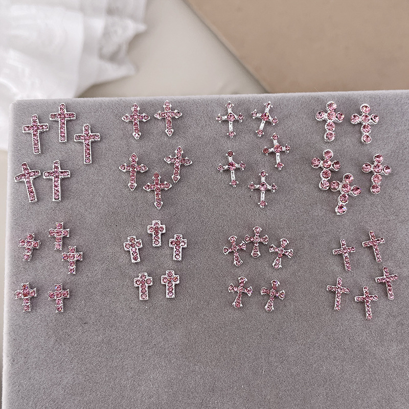 10PCS Punk Sparkle Rosa Diaman – Nail Art Lotso Bewertung und Preis