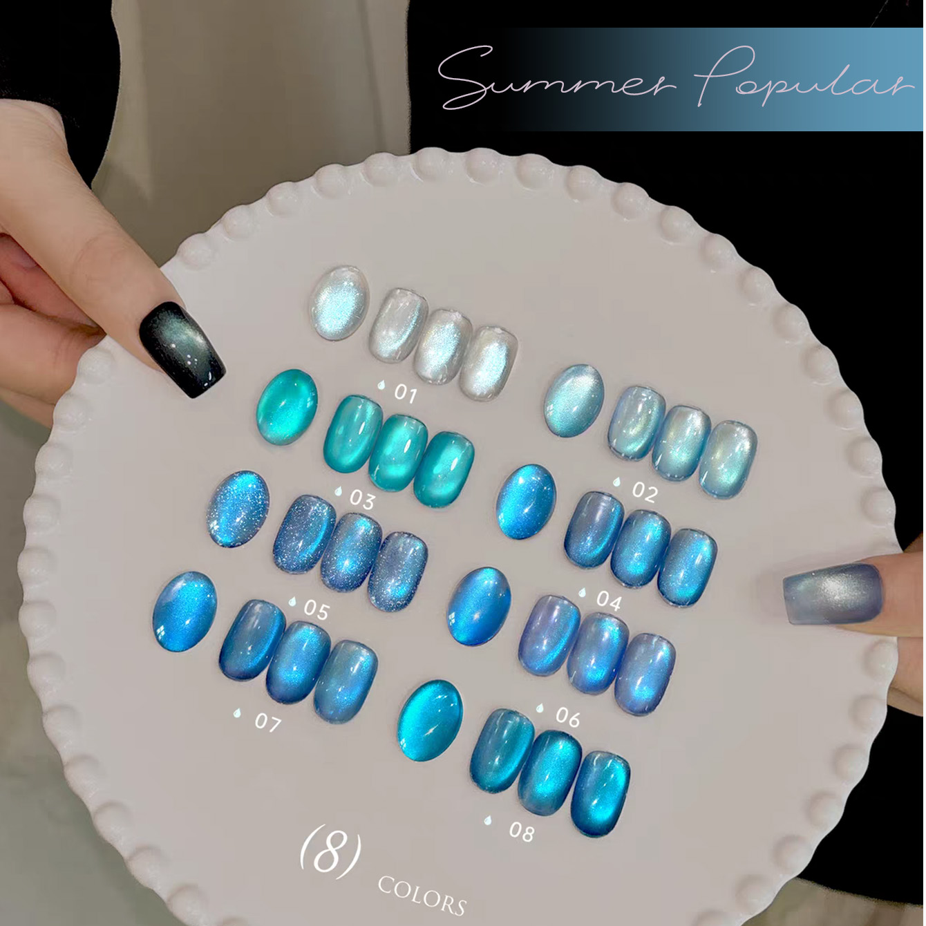 SHAKA 1-8 Stück Sommer-Bestsel – Nail Art Ice Blue Bewertung und Preis